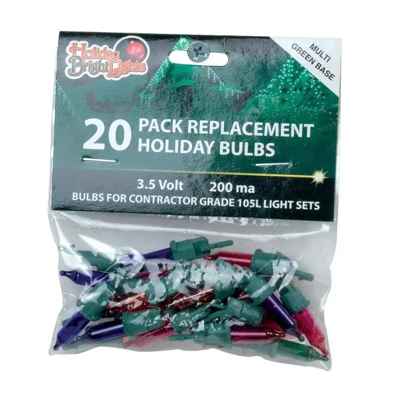 20 CT. 3.5 V Replacement Bulbs, Multicolor