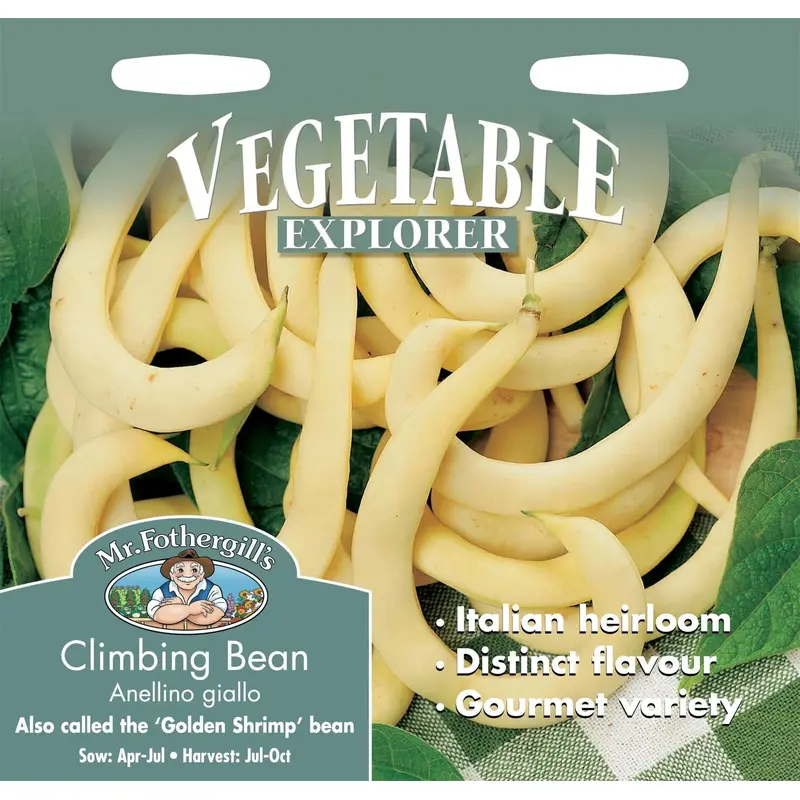 Mr Fothergills Climbing Bean Anellino Giallo 50 Seeds
