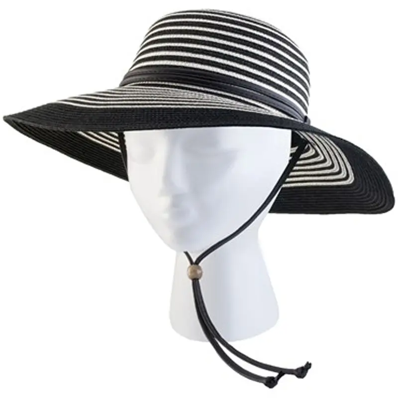 Principle Plastics, Women's Braided Sun Hat, Black & White