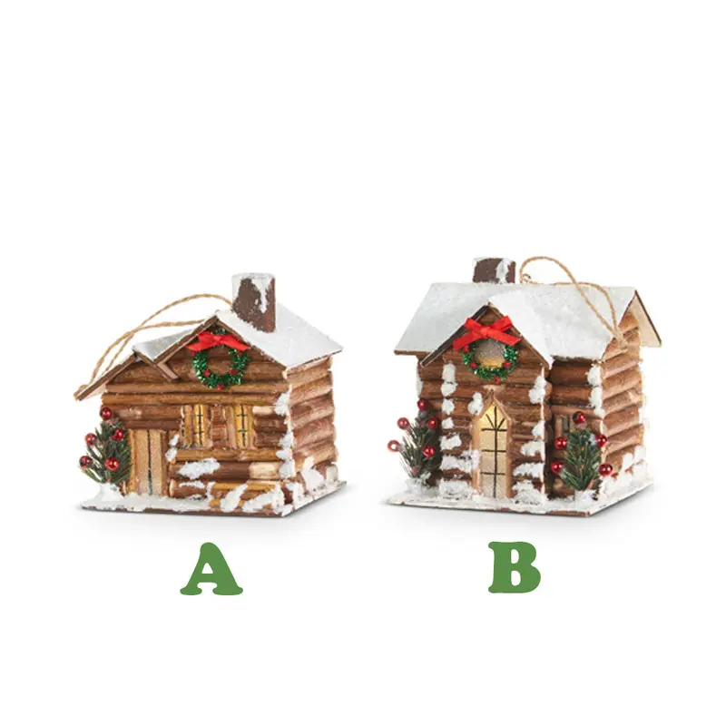 Raz Imports, 3.5'' Log Cabin Ornaments, Assorted and Sold Separately