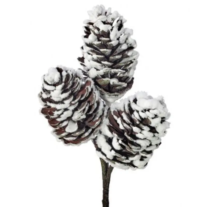 Regency, 12" Snow Pine Cone Pick, X3