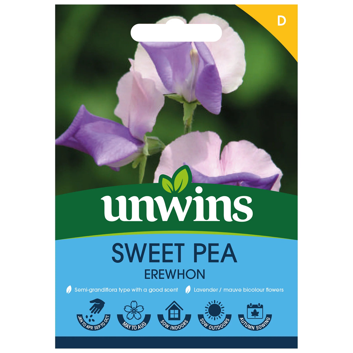 Unwins Sweet Pea Erewhon Seeds  Scented Bi-Colour Variety
