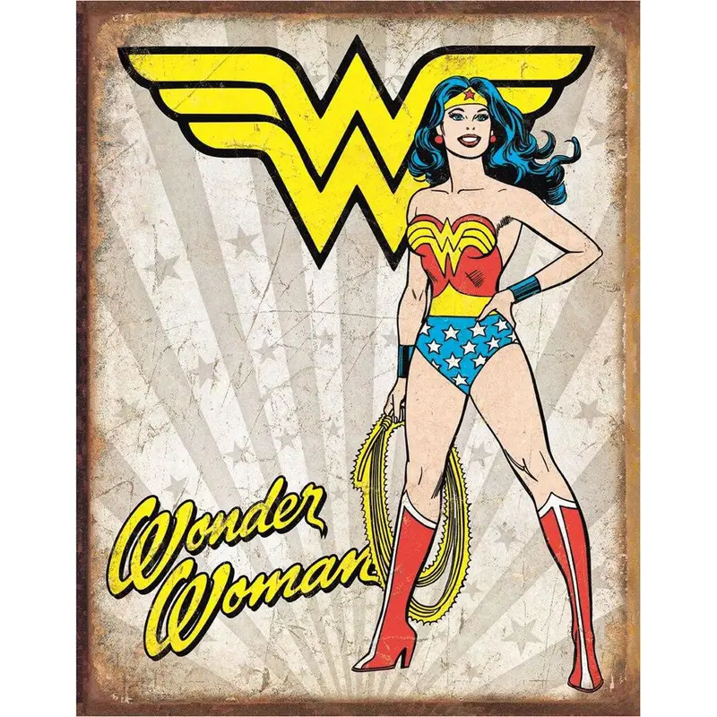 Wonder Woman Heroic Metal Sign