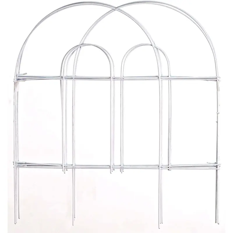 Garden Zone Round Folding Fence Garden Border, White, 18 in. x 8 ft.