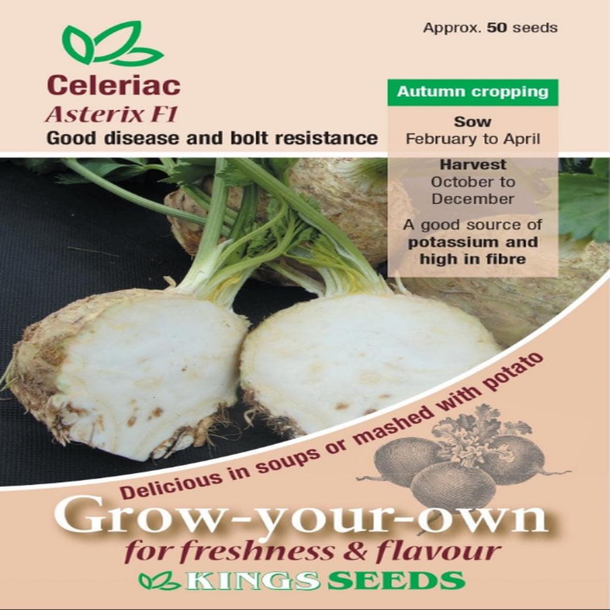 Kings Seeds Celeriac Asterix F1 - 50 Seeds