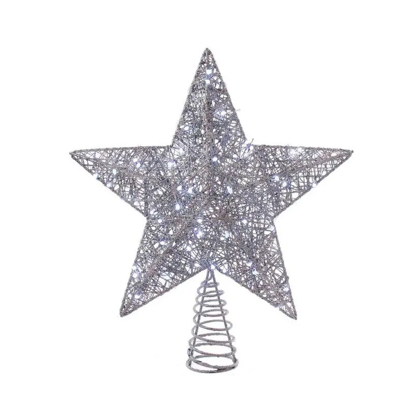 Kurt Adler 45-Light LED Silver Star Treetop, 10-Inch