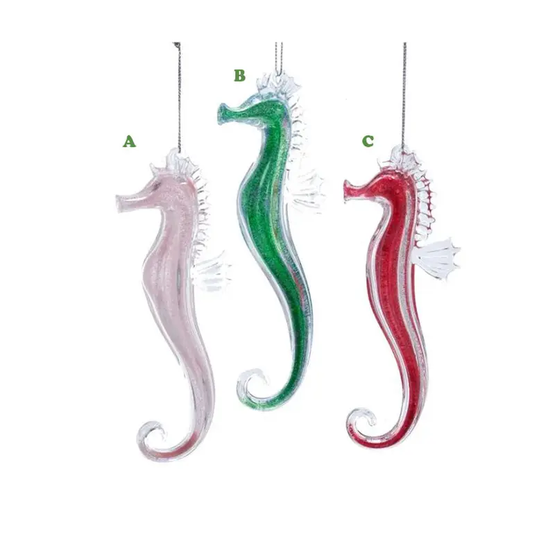 Kurt Adler, Glitter Sea Horse Glass Ornament, Assorted & Sold Separately