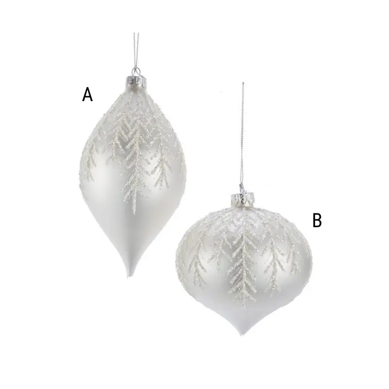 Silver/White Pine Leaf Ornament, Assorted and Sold Separately