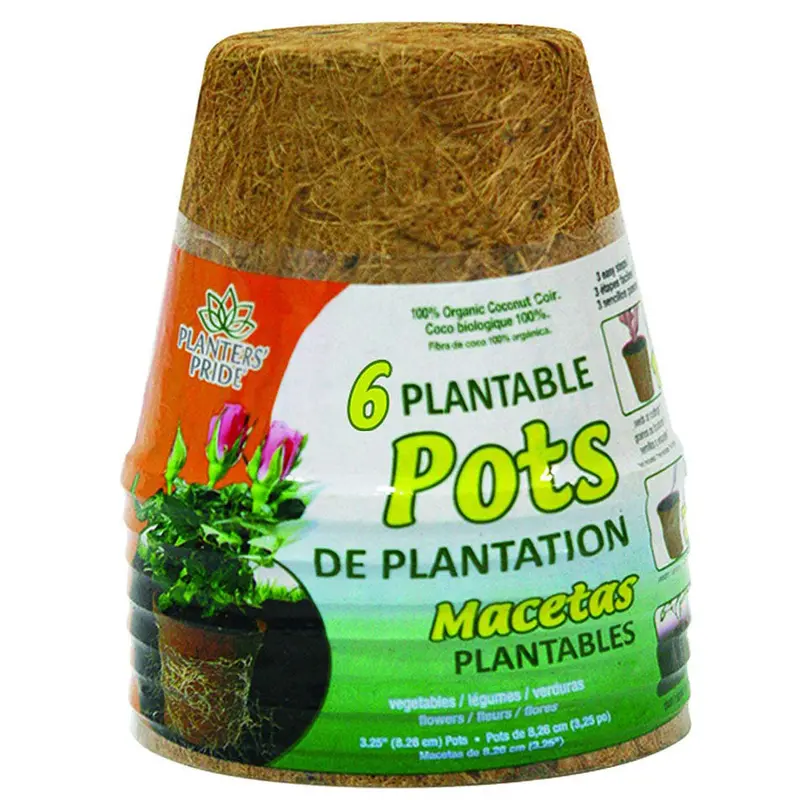 4.25" Coconut Coir Plantable Pots-6 pack