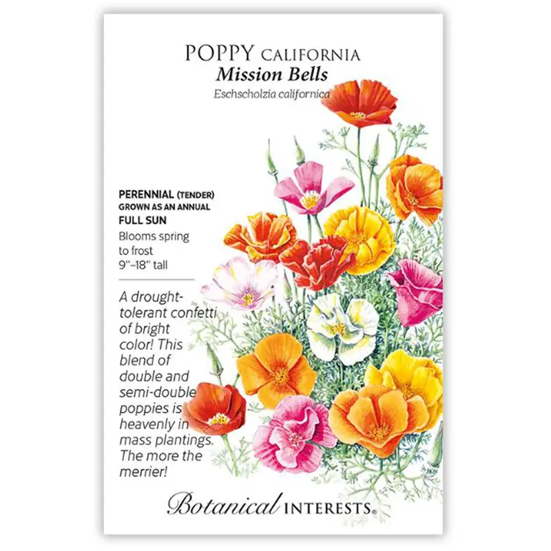 Botanical Interests, Poppy, California Mission Bells