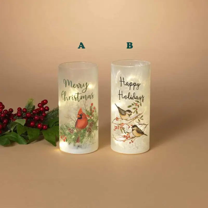 Gerson, Holiday Cylinder Frosted Glass, Battery Operated, Assorted & Sold Separately
