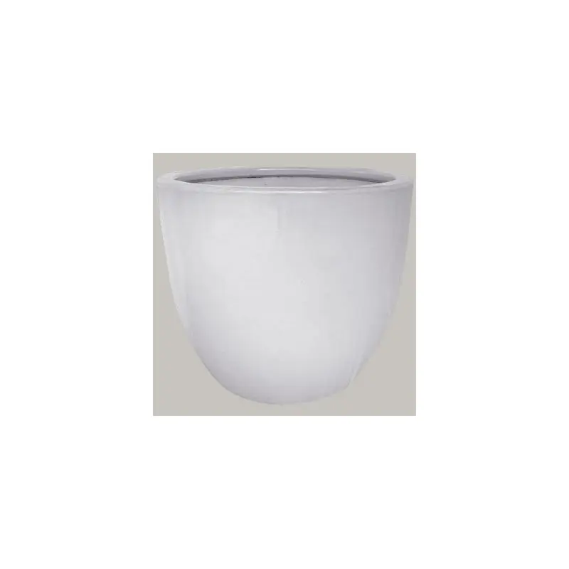 Round Egg Ceramic Planter, White, 15 in.