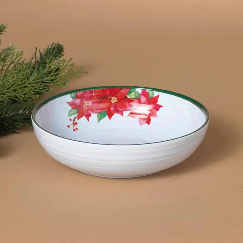 Gerson, Melamine Holiday Poinsettia Bowl