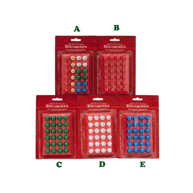 Kurt Adler Petite Treasures Glass Ball Ornaments, Assorted Sold Individually, Box of 24