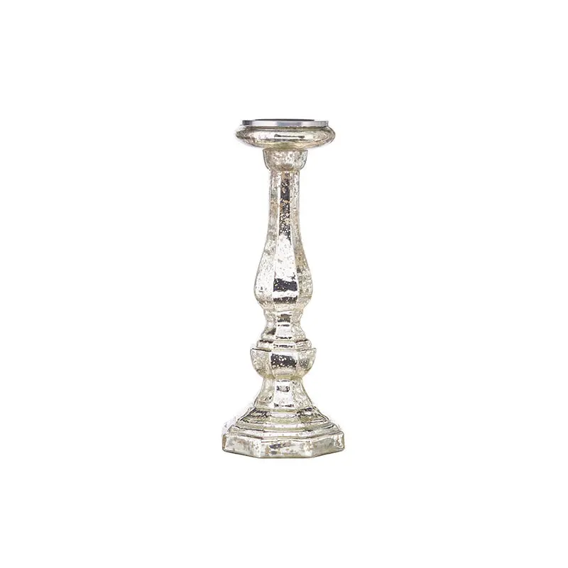 Mercury Glass Candle Holder, Large
