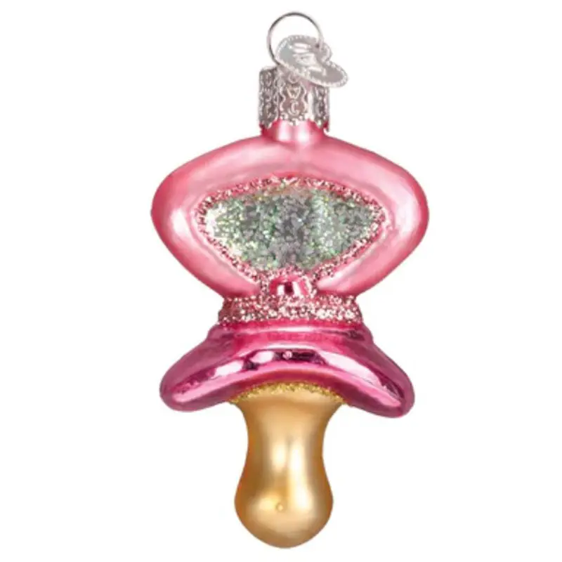 Old World Christmas, Pink Pacifier Ornament