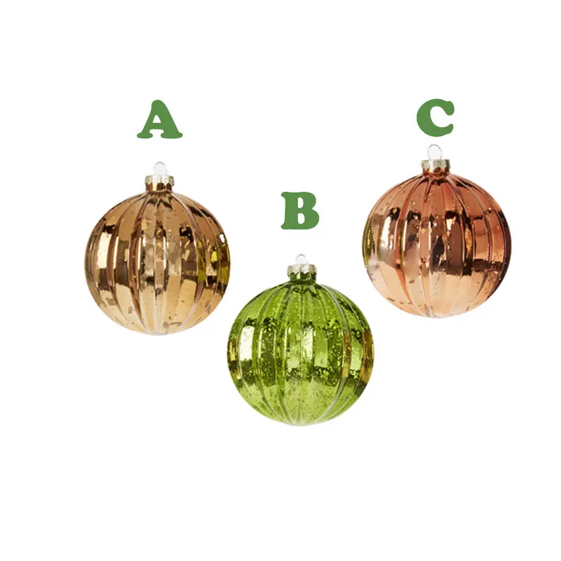 Raz Imports, 4'' Ribbed Ball Ornament, Assorted and Sold Separately
