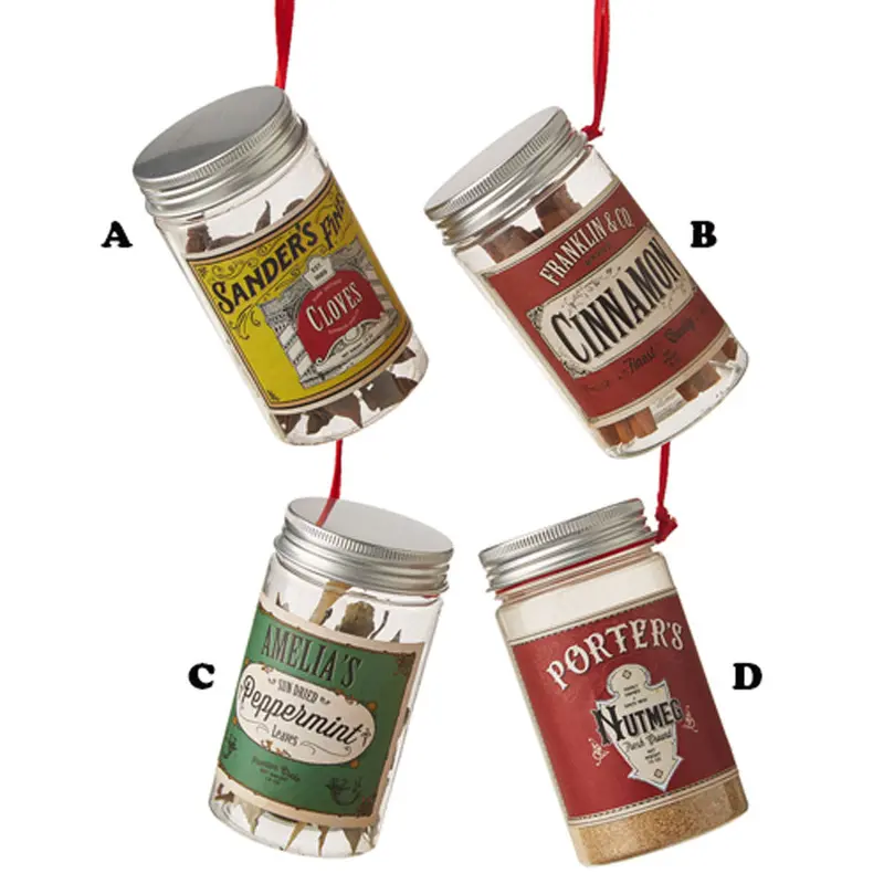 Raz Imports, Holiday Spice Container Ornament, Assorted, Sold Separately, 4"H