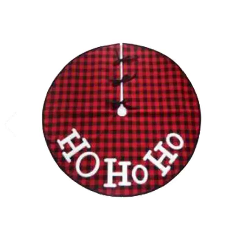 Transpac, 48" Tree Skirt, HOHOHO Plaid