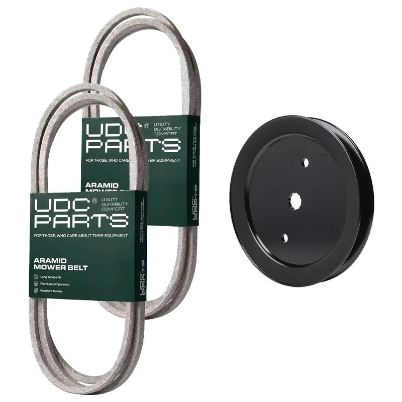 UDC Parts Mower Kit / Belt 194346 + Belt 197253 + Pulley 195945 / Fits Jonsered LT2216 LT2216A2