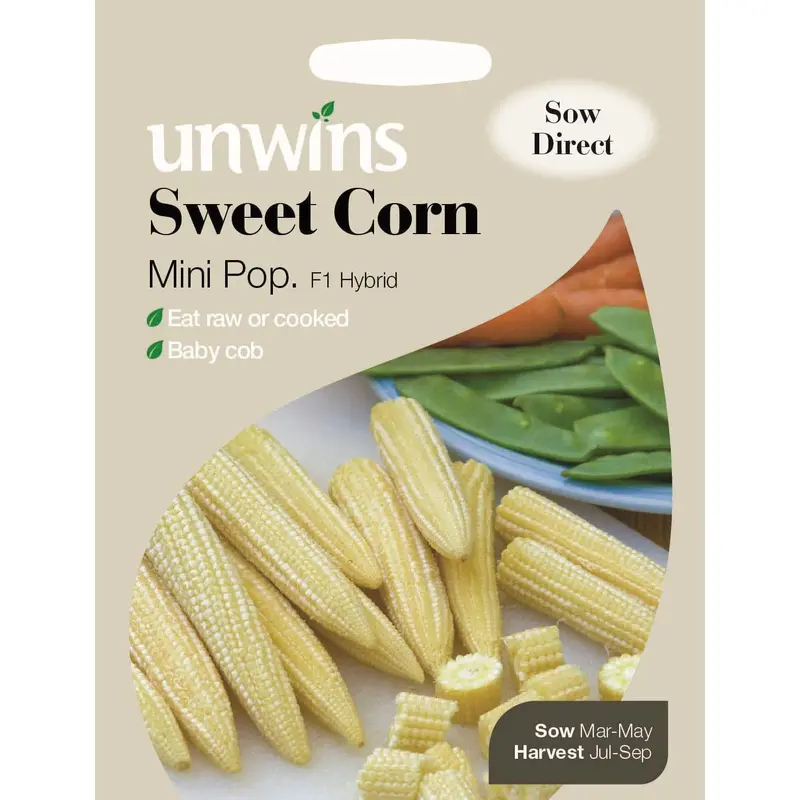 Unwins Sweet Corn Mini Pop 45 Seeds