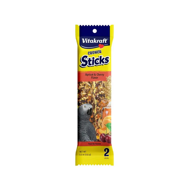 Vitakraft Apricot & Cherry Crunch Stick Parrot Treat, 2 Pack