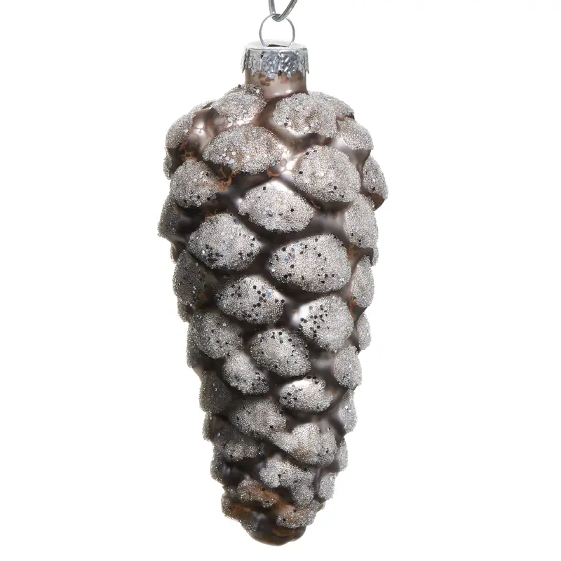 5" Frosted Pewter Finish Pinecone Ornament