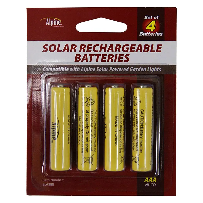 AAA Solar Light Rechargeable Battery, 4 Pack