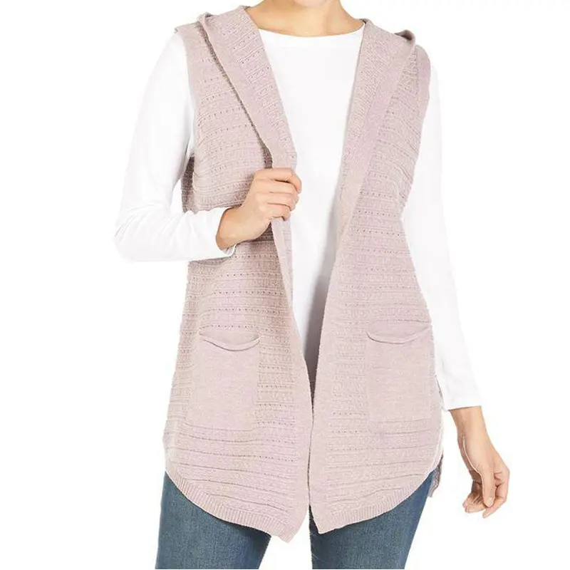 Coco+Carmen, Claridge Hooded Sweater Vest, Dusty Rose, L/XL Only