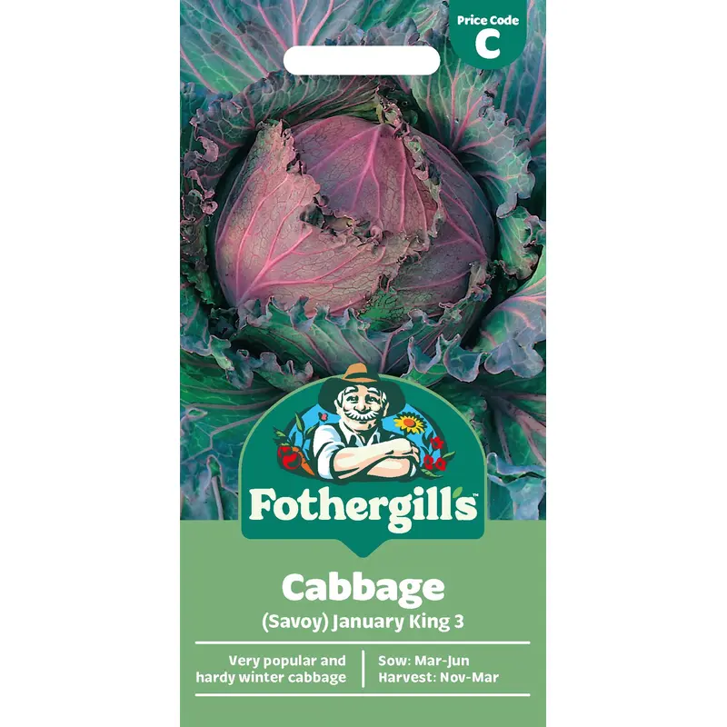 Fothergills Cabbage (Savoy) January King 3 Seeds