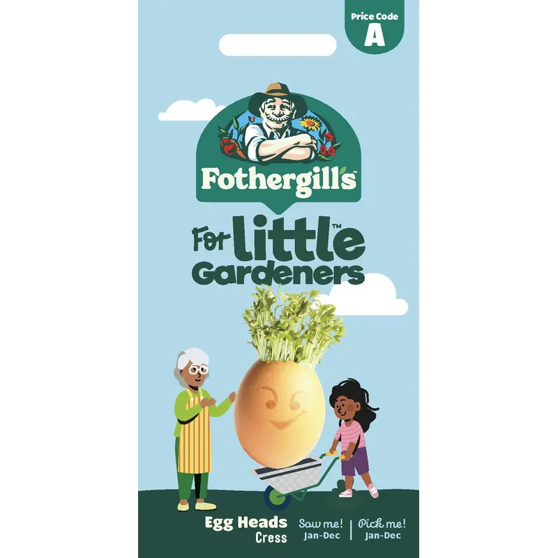 Fothergills Little Gardeners Egg Heads Cress Seeds