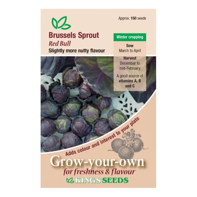 Kings Seeds Brussel Sprouts Red Bull 150 Seeds