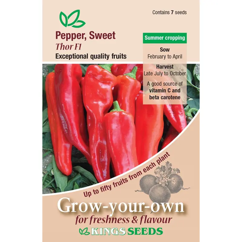 Kings Seeds Sweet Pepper Thor F1 - 7 Seeds