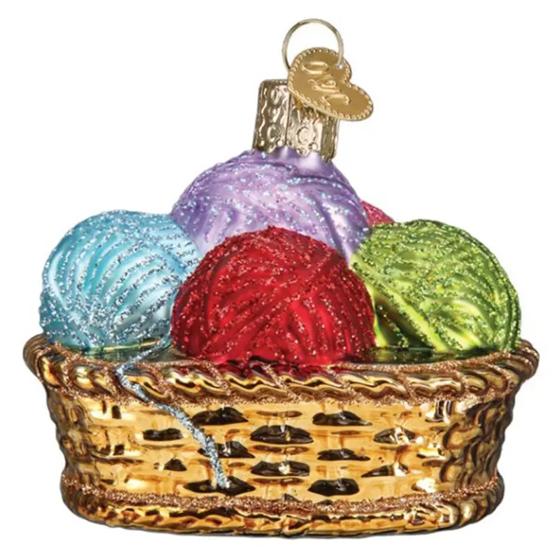 Old World Christmas, Basket of Yarn Ornament