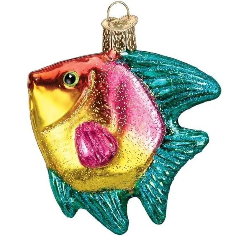 Old World Christmas, Tropical Angelfish, Pink/Yellow Ornament