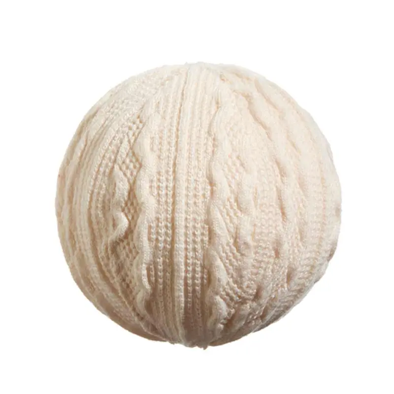 RAZ, Ivory Cable Knit Ball Ornament, 4.5"