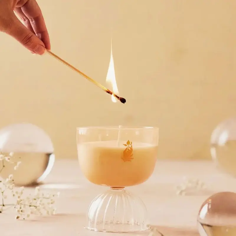 Rewined Candle, Coupe Rose Candle, 7 oz.