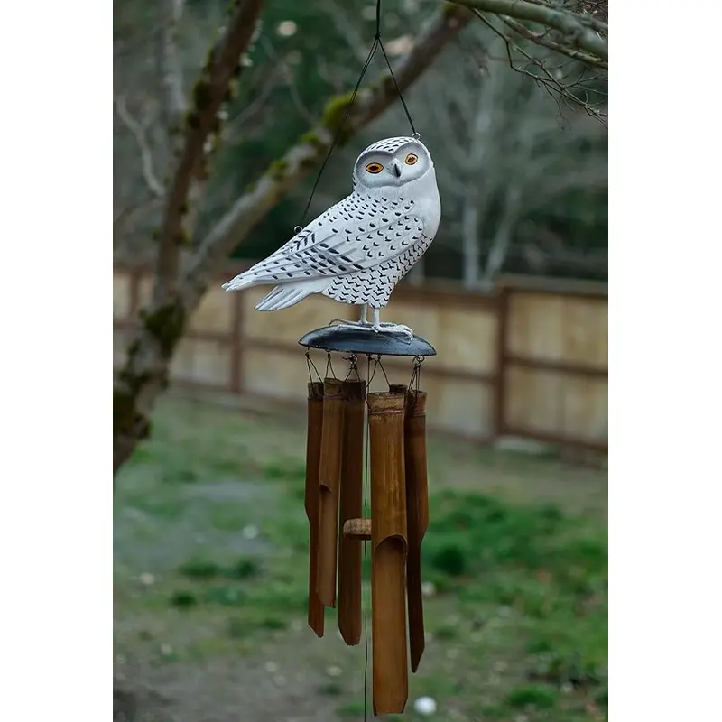 Snowy Owl Bamboo Wind Chime