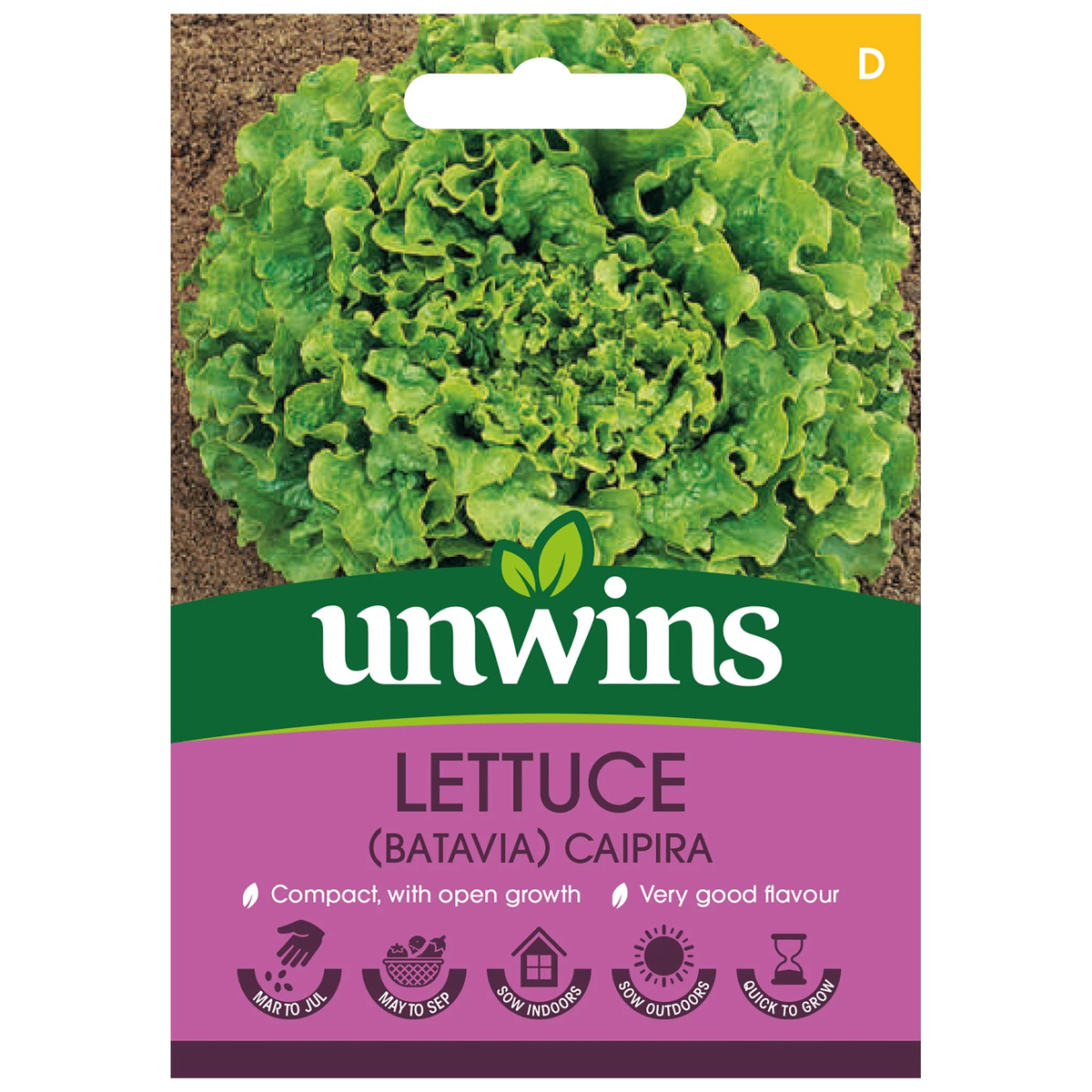 Unwins Batavia Lettuce Caipira 200 Seeds  Fast Growing Variety