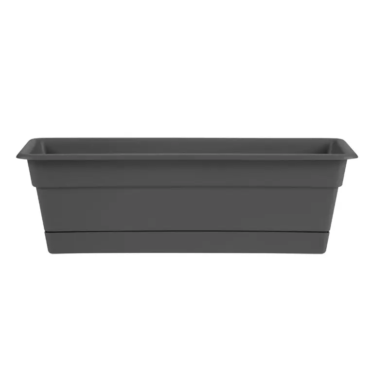 Bloem Dura Cotta Plastic Window Box, Charcoal, 36 in.
