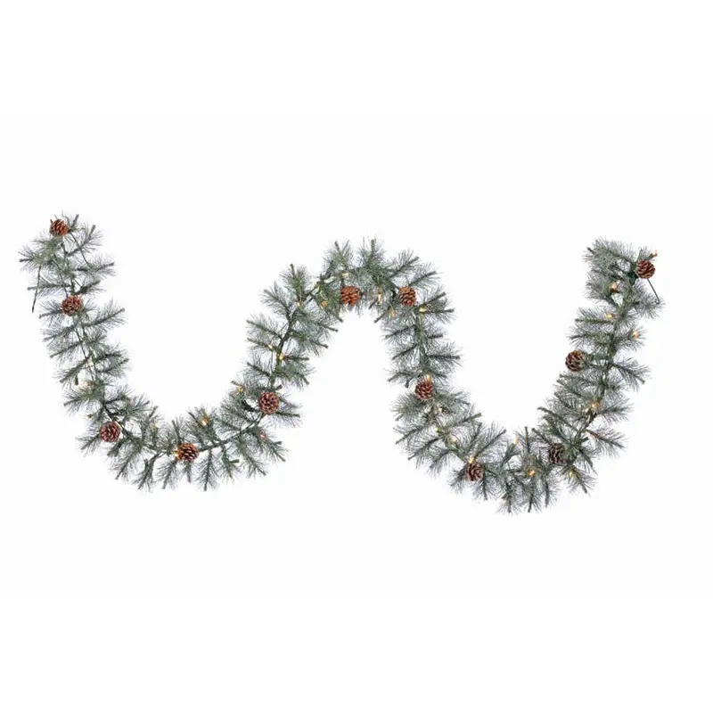 Direct Export, Iced Aspen Garland, G40 Clear, 9'