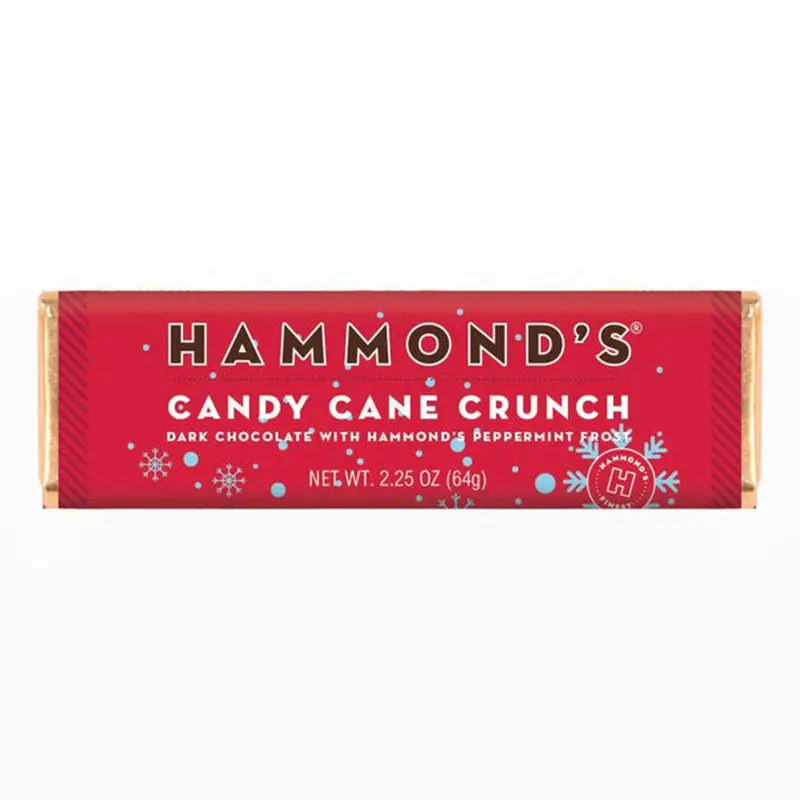 Hammond's Candies, Candy Cane Crunch Dark Chocolate Candy Bar, 2.25 oz.