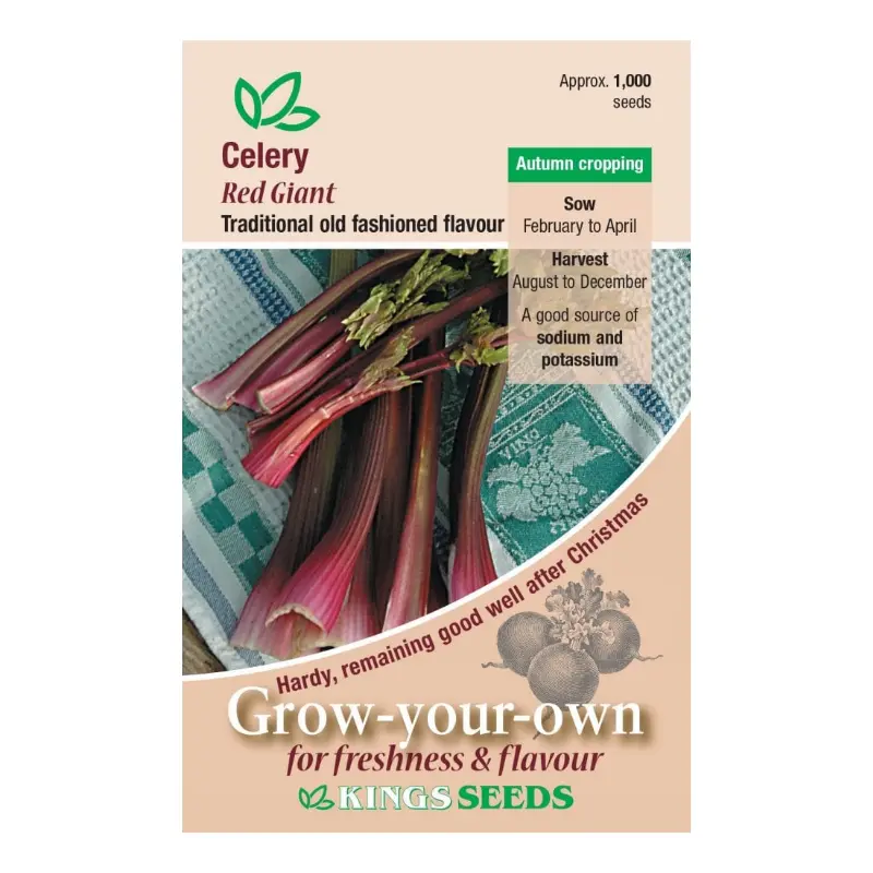 Kings Seeds Celery Giant Red 1000 Seeds