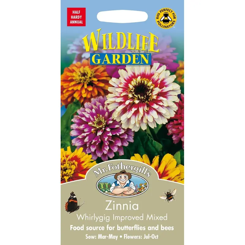Mr Fothergills Zinnia Whirlygig Mixed 75 Seeds