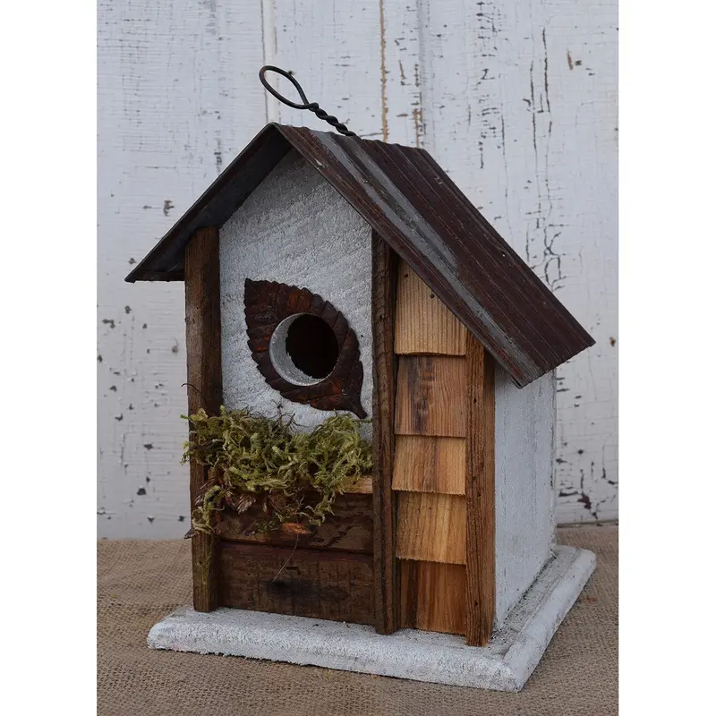 Nature Creations Rustic Barnboard Birdhouse, Medium #69 (Colors May Vary)
