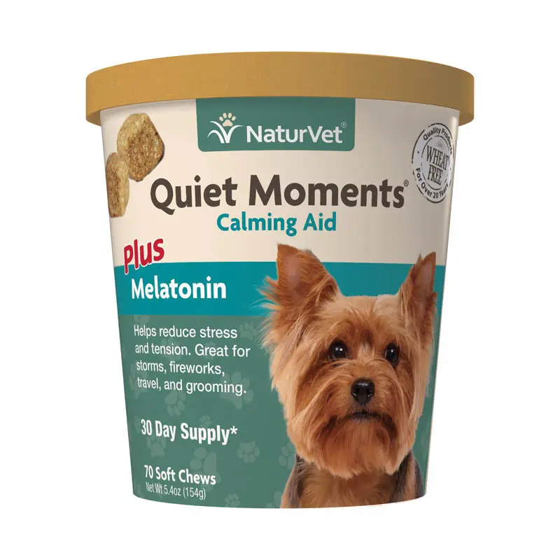 NaturVet Quiet Moments Dog Calming Aid Soft Chews, 70 Count