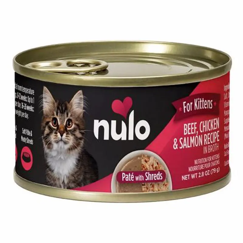 Nulo, Kitten Pate Beef, Chicken, & Salmon, 2.8 oz.