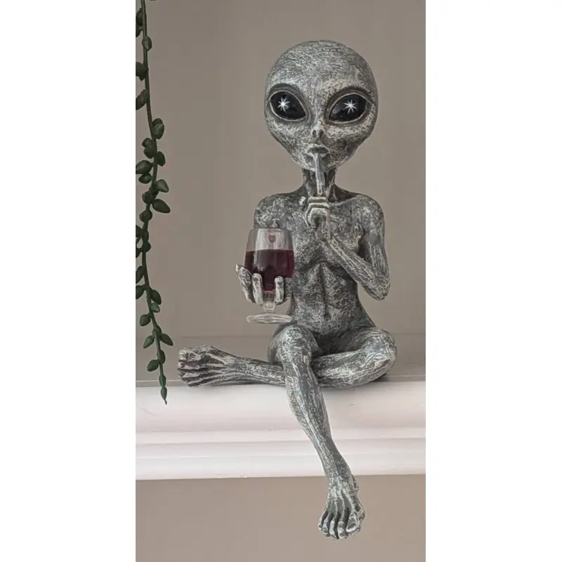 Party Alien Shelf Sitter - Babe Sipping Wine