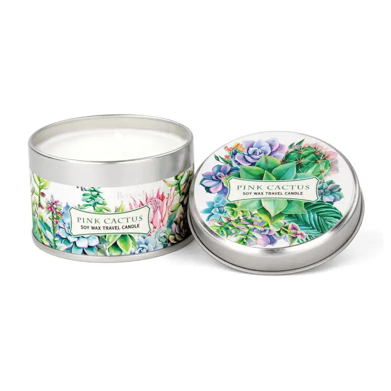 Pink Cactus Soy Travel Wax Candle, 4.0 oz.