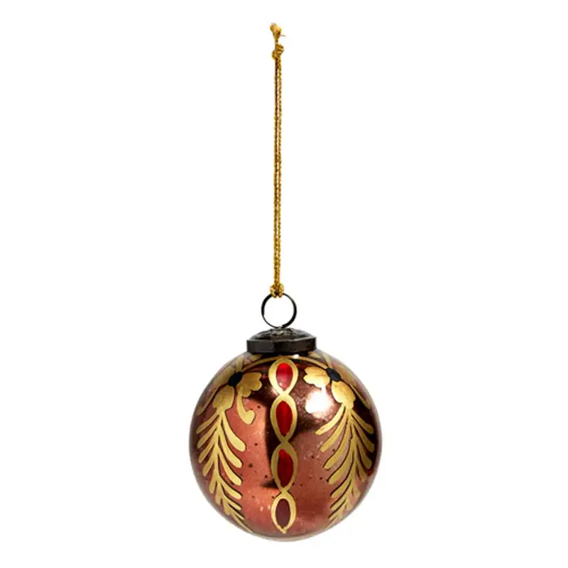 RAZ, Copper Pattern Ball Ornament, 3.75"
